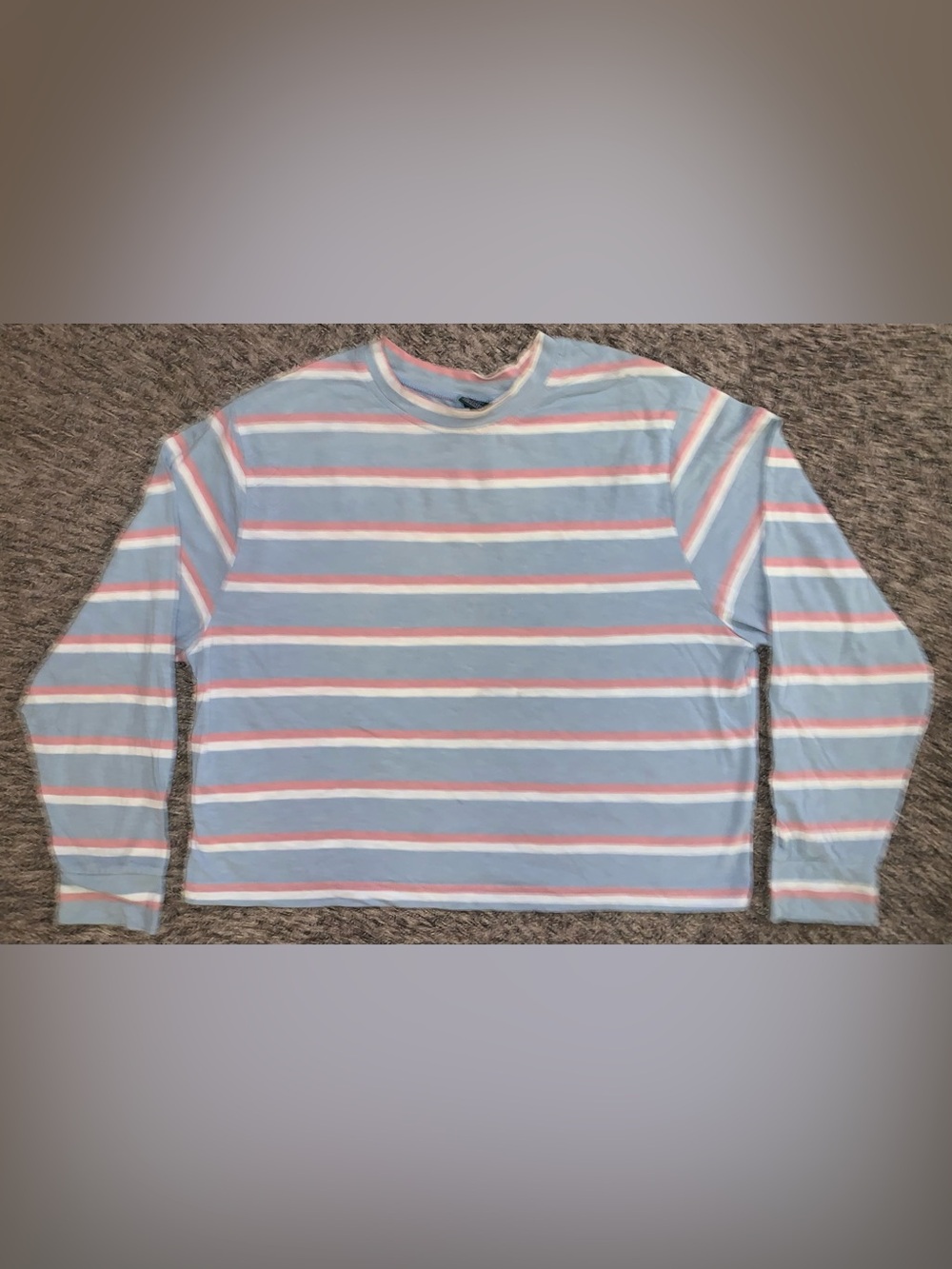 wild fable Pastel Blue Tee with Pink & White Stripes